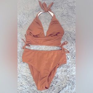 🤎SHEIN 2-Piece Halter Bikini/Size XL NWOT